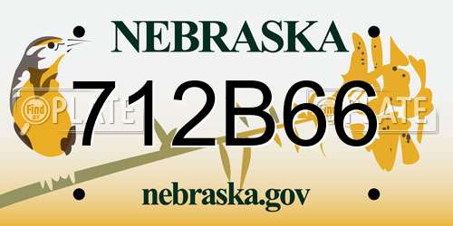 712B66 Nebraska License Plate