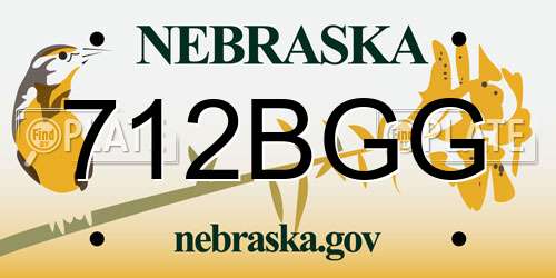 712BGG Nebraska License Plate
