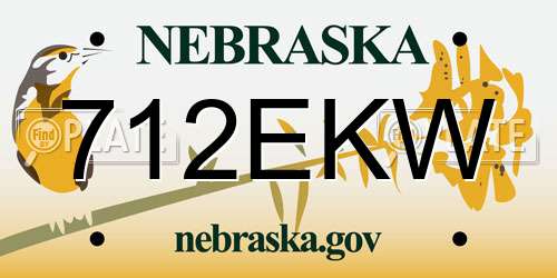 712EKW Nebraska License Plate