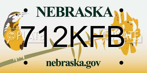 712KFB Nebraska License Plate