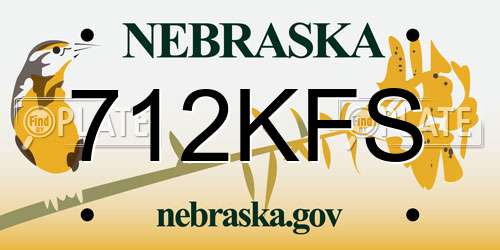 712KFS Nebraska License Plate