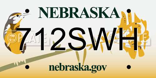 712SWH Nebraska License Plate