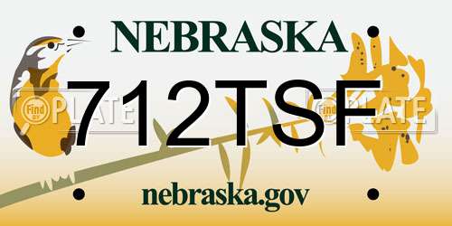 712TSF Nebraska License Plate