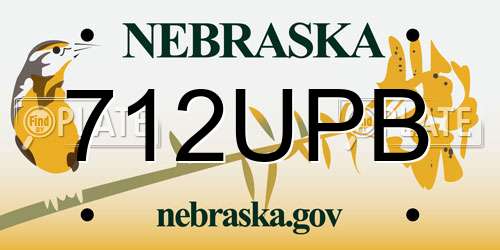 712UPB Nebraska License Plate