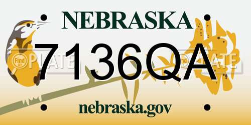 7136QA Nebraska License Plate