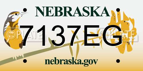 7137EG Nebraska License Plate