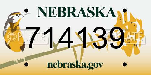 714139 Nebraska License Plate