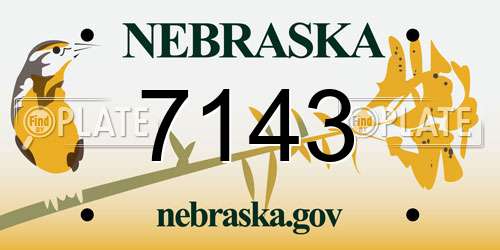7143 Nebraska License Plate