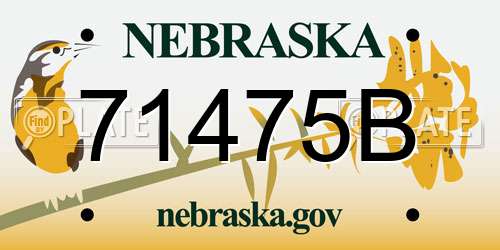 71475B Nebraska License Plate