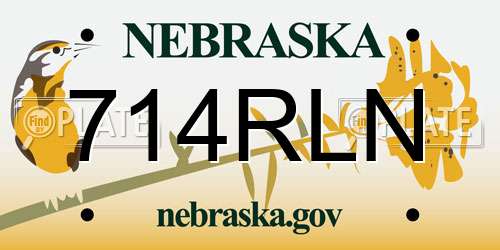 714RLN Nebraska License Plate