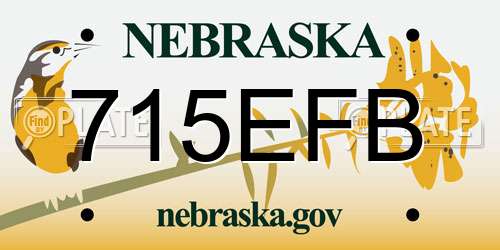 715EFB Nebraska License Plate