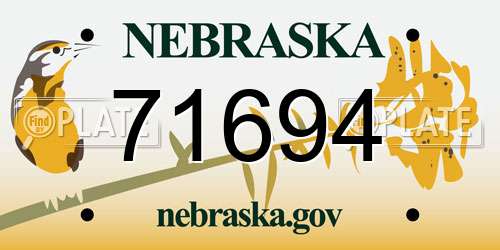 71694 Nebraska License Plate