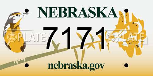 7171 Nebraska License Plate