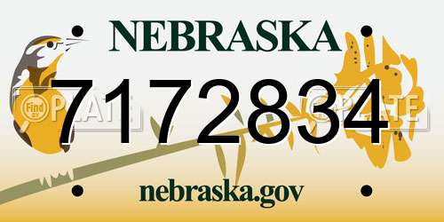 7172834 Nebraska License Plate