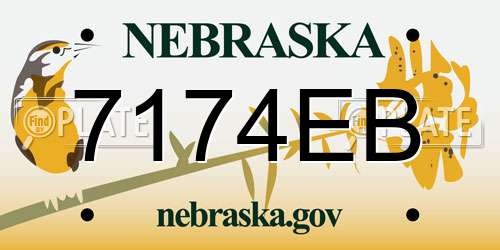 7174EB Nebraska License Plate