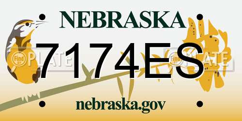 7174ES Nebraska License Plate