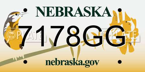 7178GG Nebraska License Plate