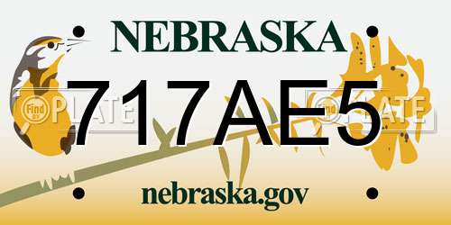 717AE5 Nebraska License Plate