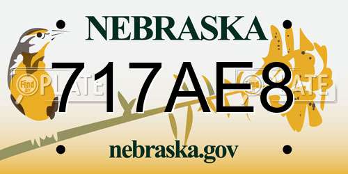 717AE8 Nebraska License Plate