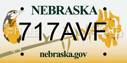 717AVF Nebraska License Plate
