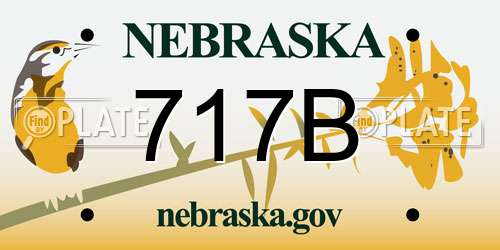 717B Nebraska License Plate