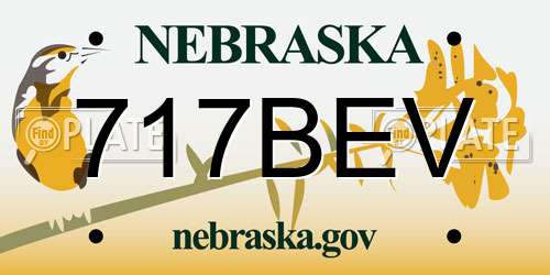 717BEV Nebraska License Plate