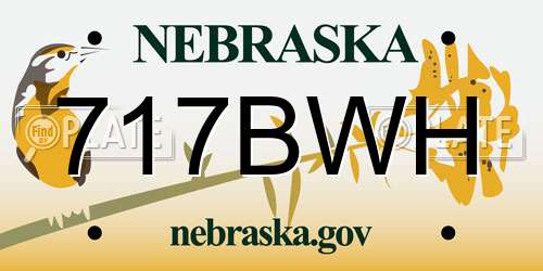 717BWH Nebraska License Plate