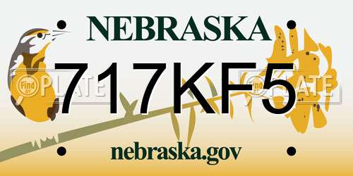 717KF5 Nebraska License Plate