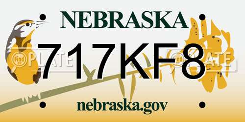 717KF8 Nebraska License Plate