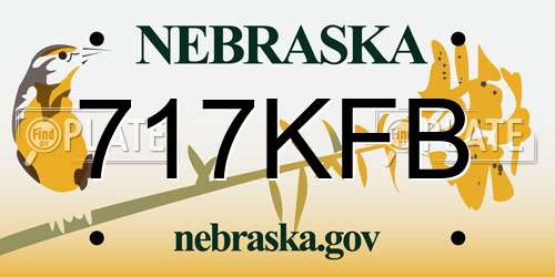 717KFB Nebraska License Plate