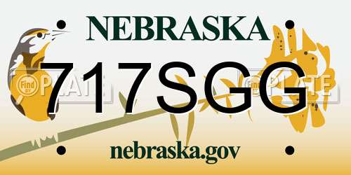 717SGG Nebraska License Plate