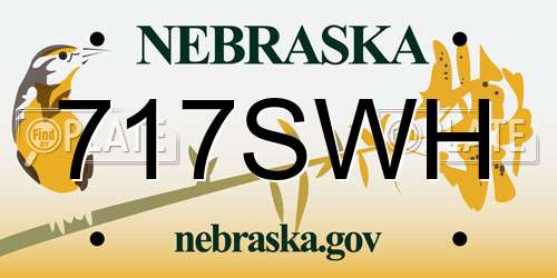 717SWH Nebraska License Plate