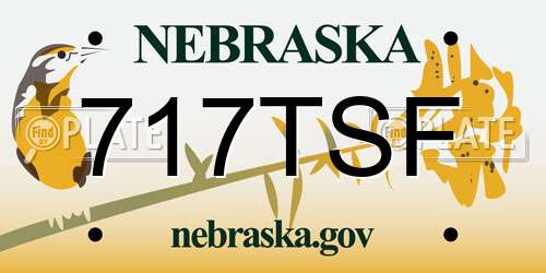 717TSF Nebraska License Plate
