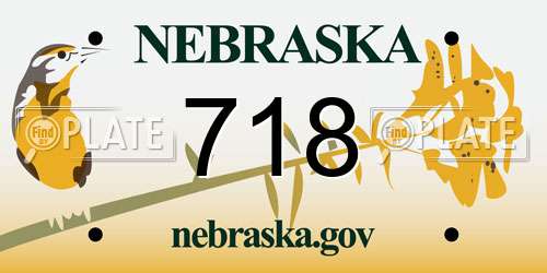 718 Nebraska License Plate