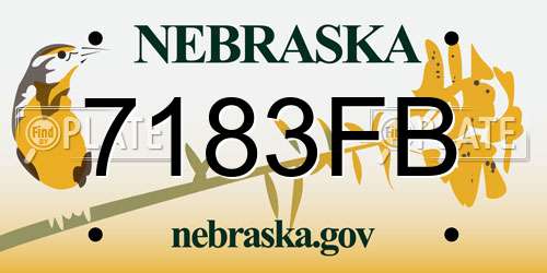 7183FB Nebraska License Plate