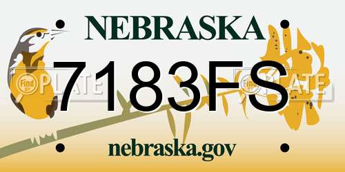 7183FS Nebraska License Plate