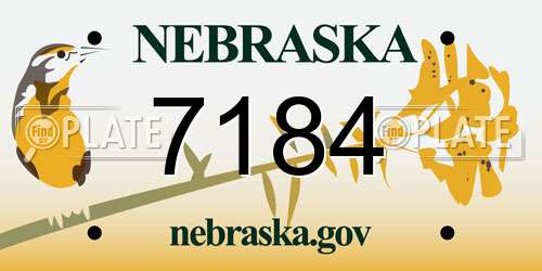 7184 Nebraska License Plate