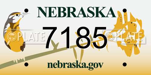 7185 Nebraska License Plate