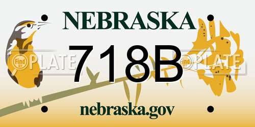 718B Nebraska License Plate