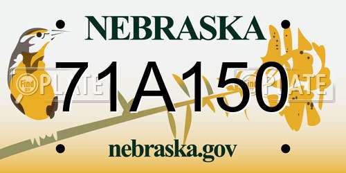 71A150 Nebraska License Plate