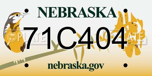 71C404 Nebraska License Plate