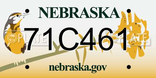 71C461 Nebraska License Plate