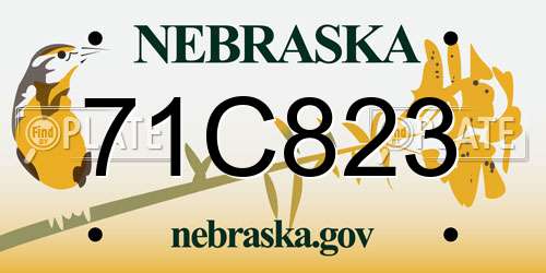 71C823 Nebraska License Plate