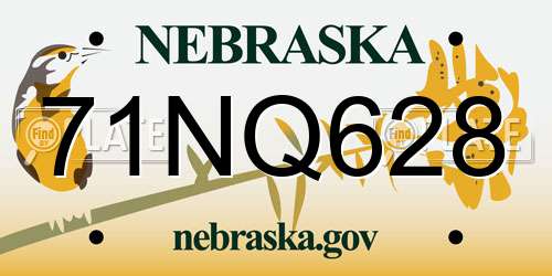 71NQ628 Nebraska License Plate