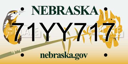 71YY717 Nebraska License Plate