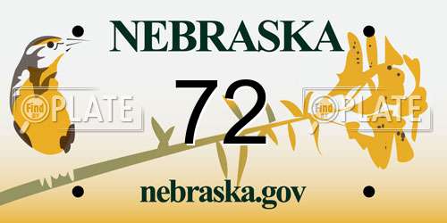 72 Nebraska License Plate
