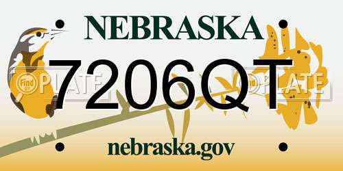 7206QT Nebraska License Plate