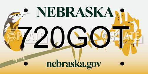 720GOT Nebraska License Plate
