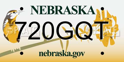 720GQT Nebraska License Plate