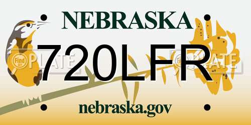 720LFR Nebraska License Plate
